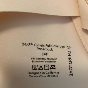 Thirdlove classic full coverage Razorback 34 F New